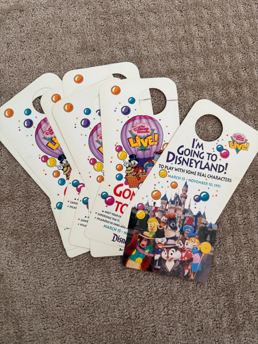 Set of 8 vintage Disneyland door hangers made of thick cardstock Disney channel